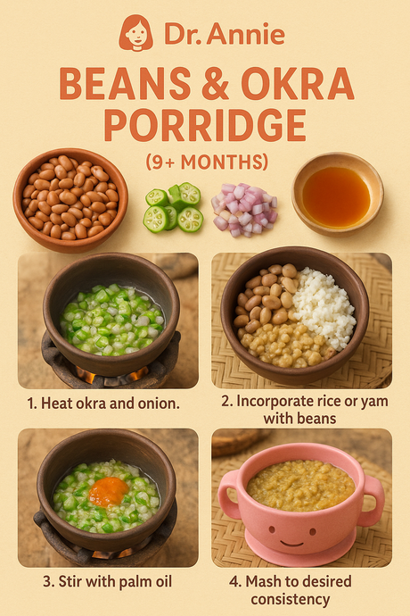 🫘🍲 Beans & Okra Porridge (9+ Months)