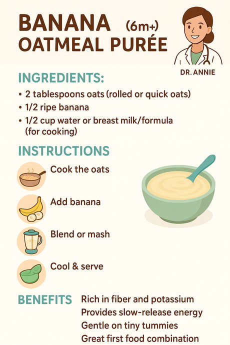🍌🥣 Banana Oatmeal Purée (6m+)