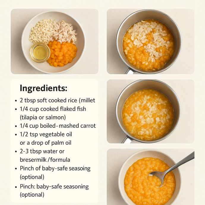 🥕🐟 Carrot &amp; Fish Porridge (7+ Months)